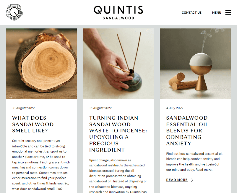 Quintis Website Content