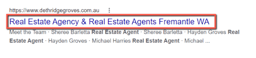Screenshot of a Google search title tag example